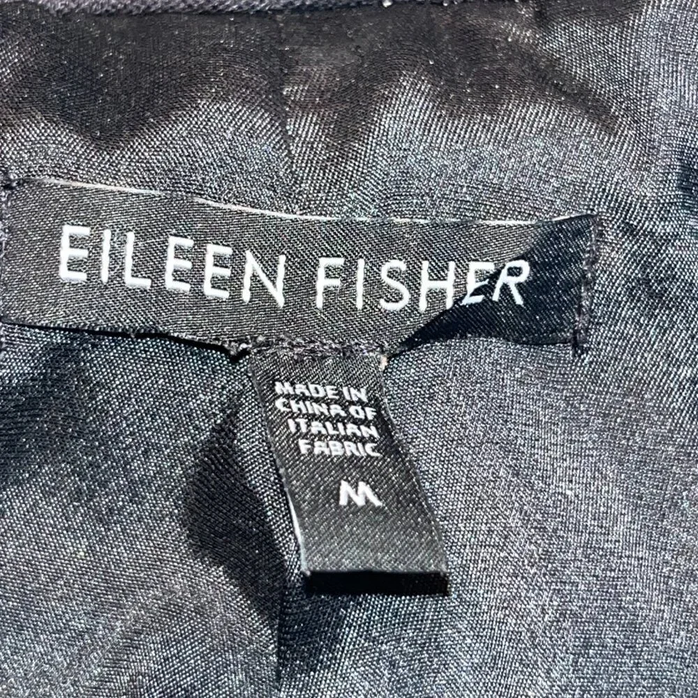 EILEEN FISHER CHARCOAL GRAY STRETCH KNIT CAREER BLAZER - EUC - SIZE MEDIUM
